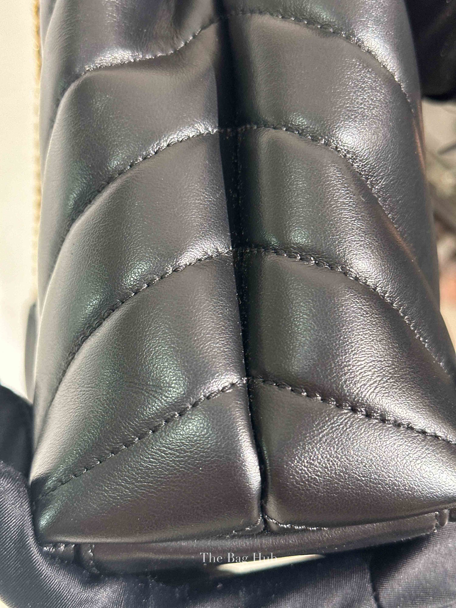 Saint Laurent Black Calfskin Y Quilted Monogram Small Loulou Chain Satchel Bag
