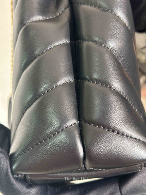 Saint Laurent Black Calfskin Y Quilted Monogram Small Loulou Chain Satchel Bag
