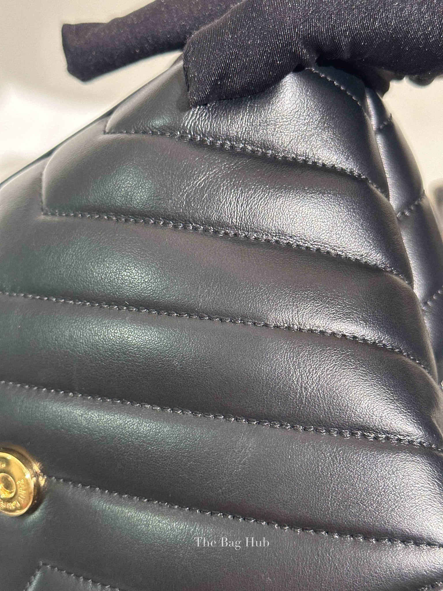 Saint Laurent Black Calfskin Y Quilted Monogram Small Loulou Chain Satchel Bag
