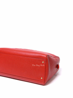 Chanel Red Leather CC Timeless Dome Shoulder Bag GHW