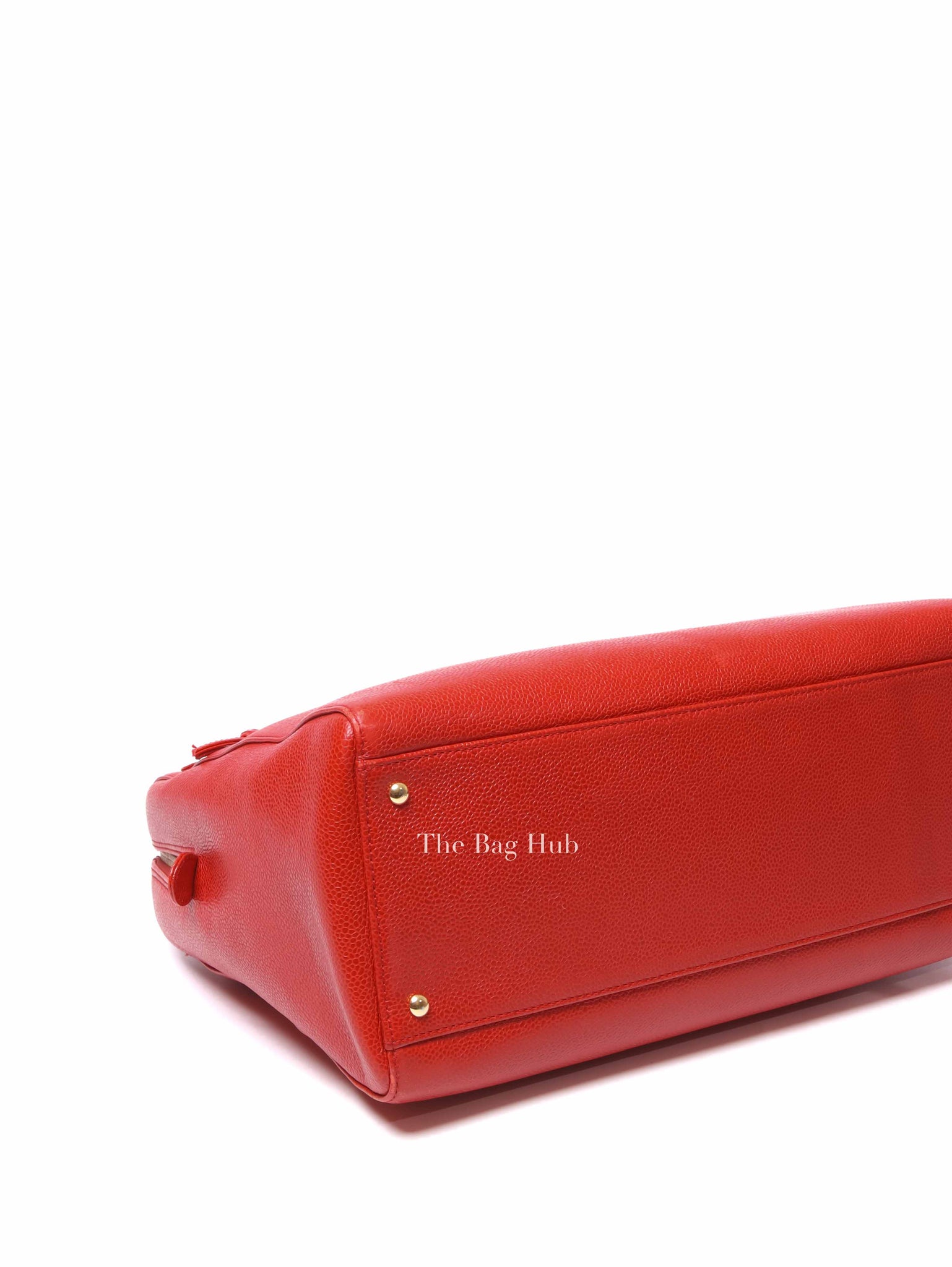 Chanel Red Leather CC Timeless Dome Shoulder Bag GHW