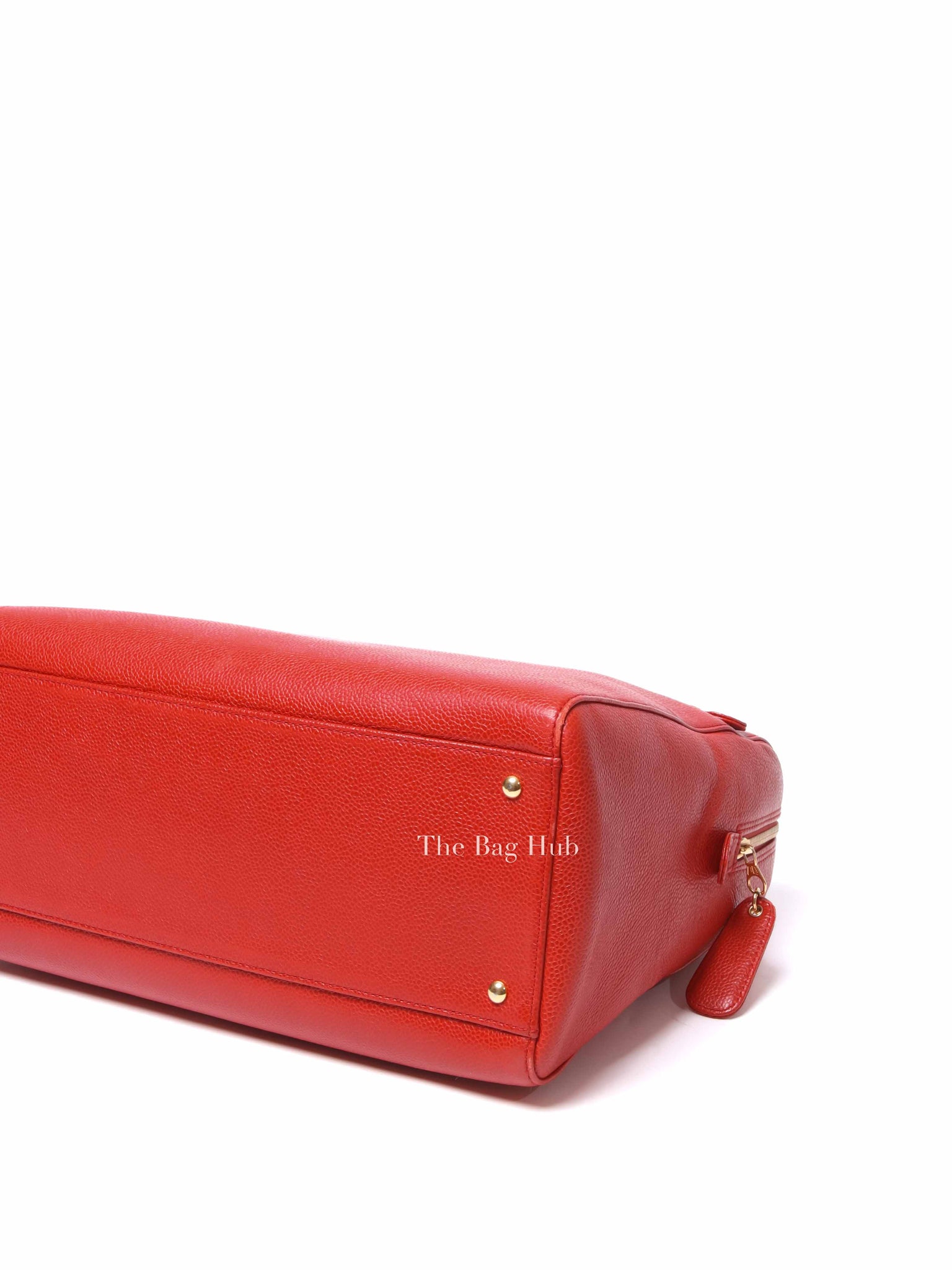 Chanel Red Leather CC Timeless Dome Shoulder Bag GHW