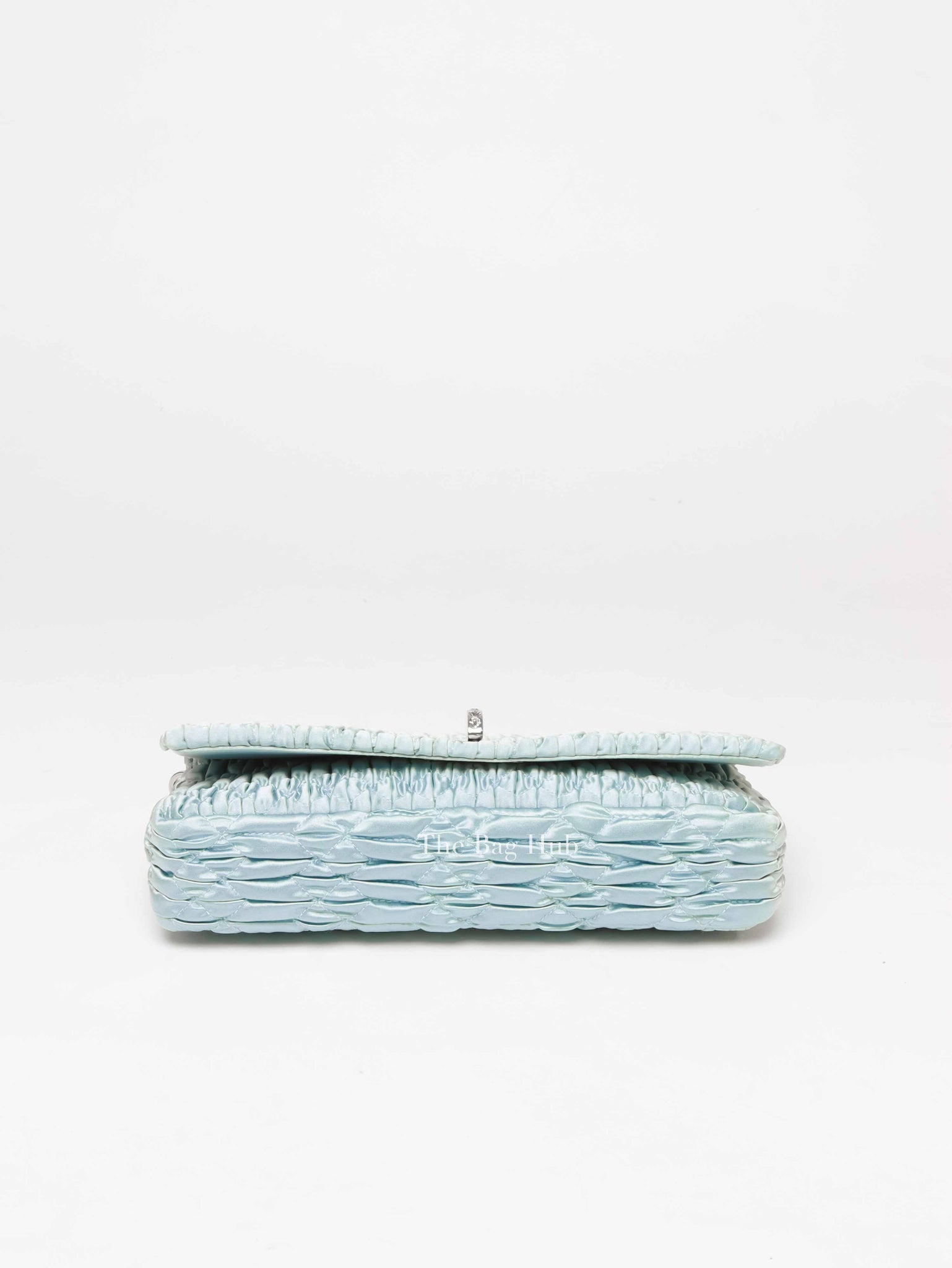 Miu Miu Blue Satin Logo-Plaque Shoulder Bag