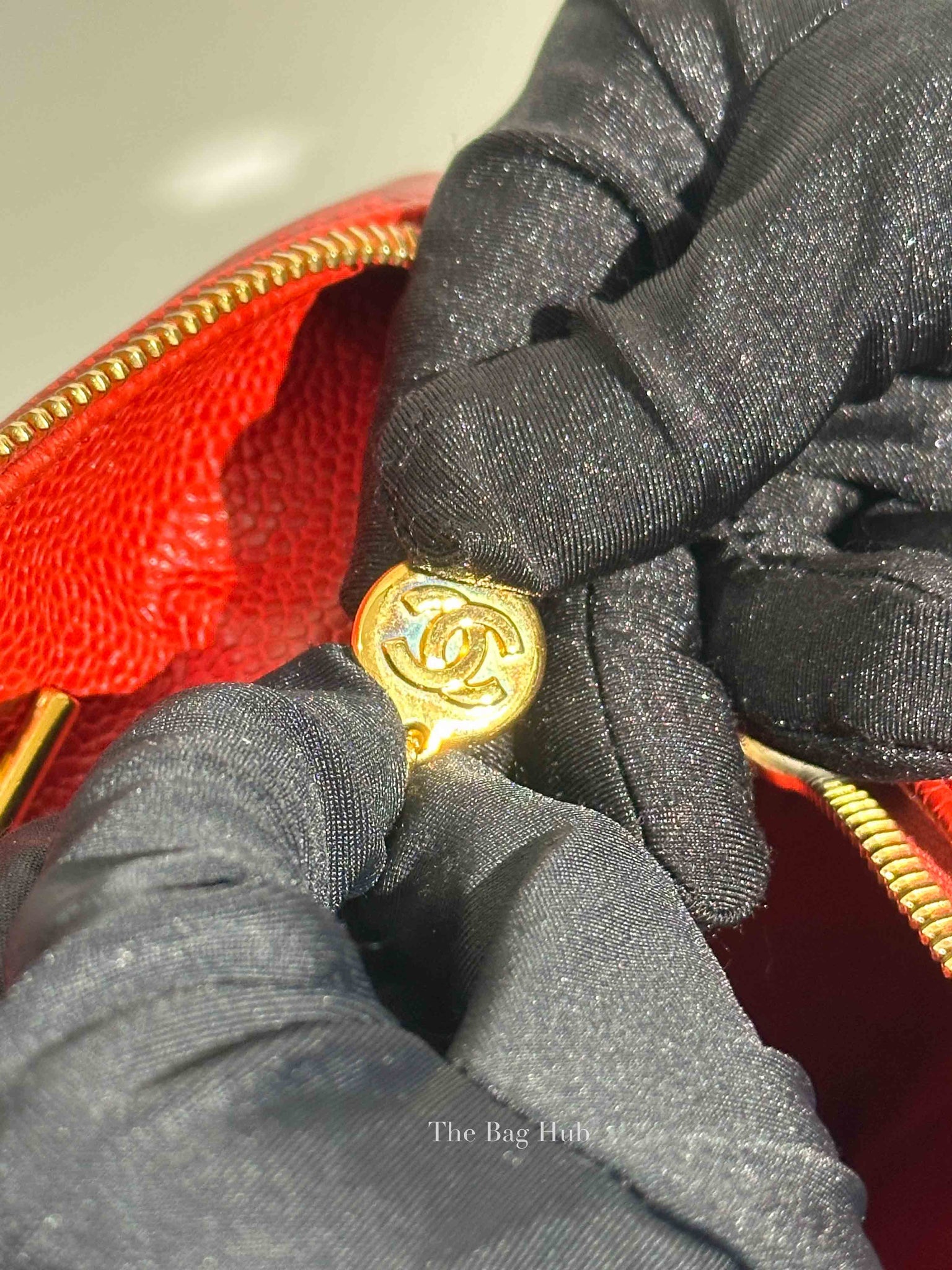 Chanel Red Leather CC Timeless Dome Shoulder Bag GHW