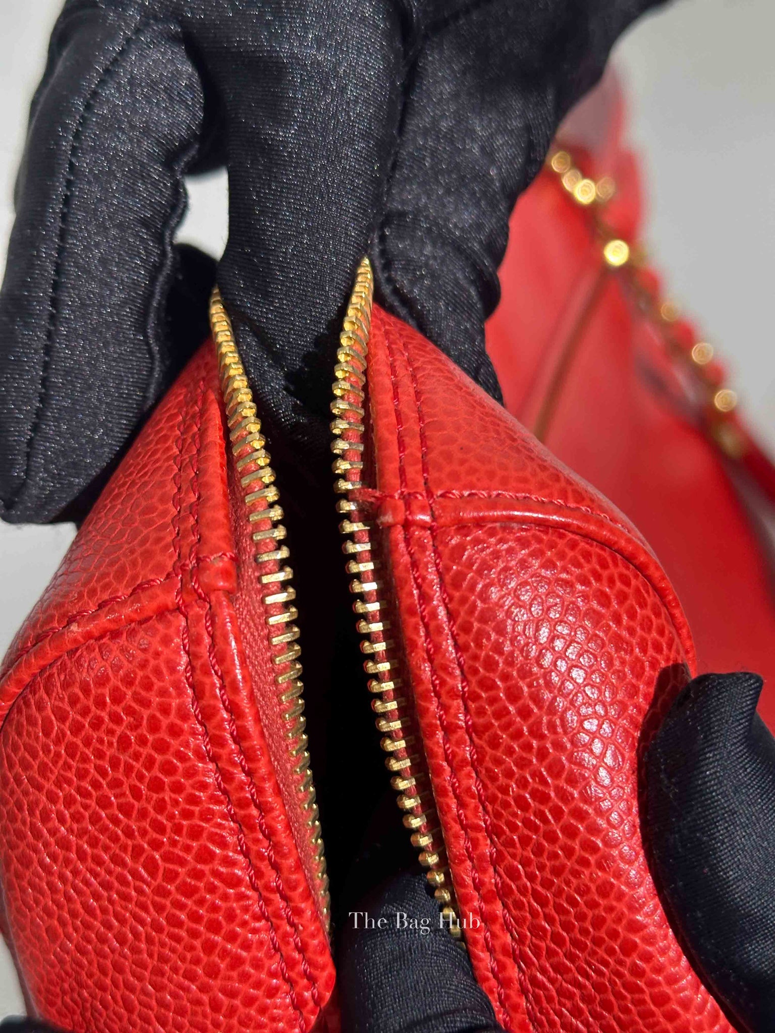 Chanel Red Leather CC Timeless Dome Shoulder Bag GHW