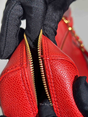 Chanel Red Leather CC Timeless Dome Shoulder Bag GHW