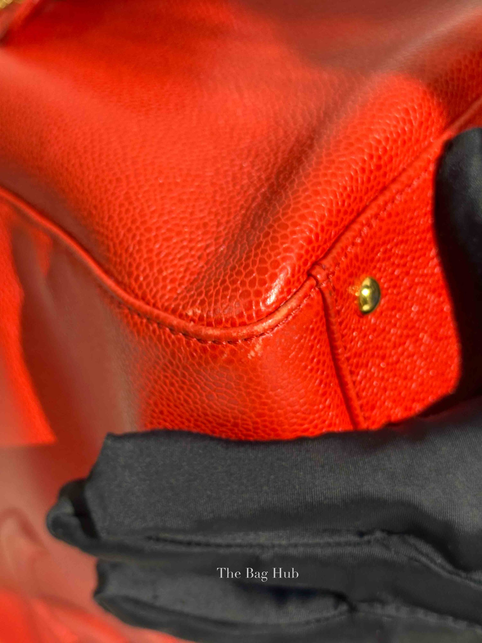 Chanel Red Leather CC Timeless Dome Shoulder Bag GHW