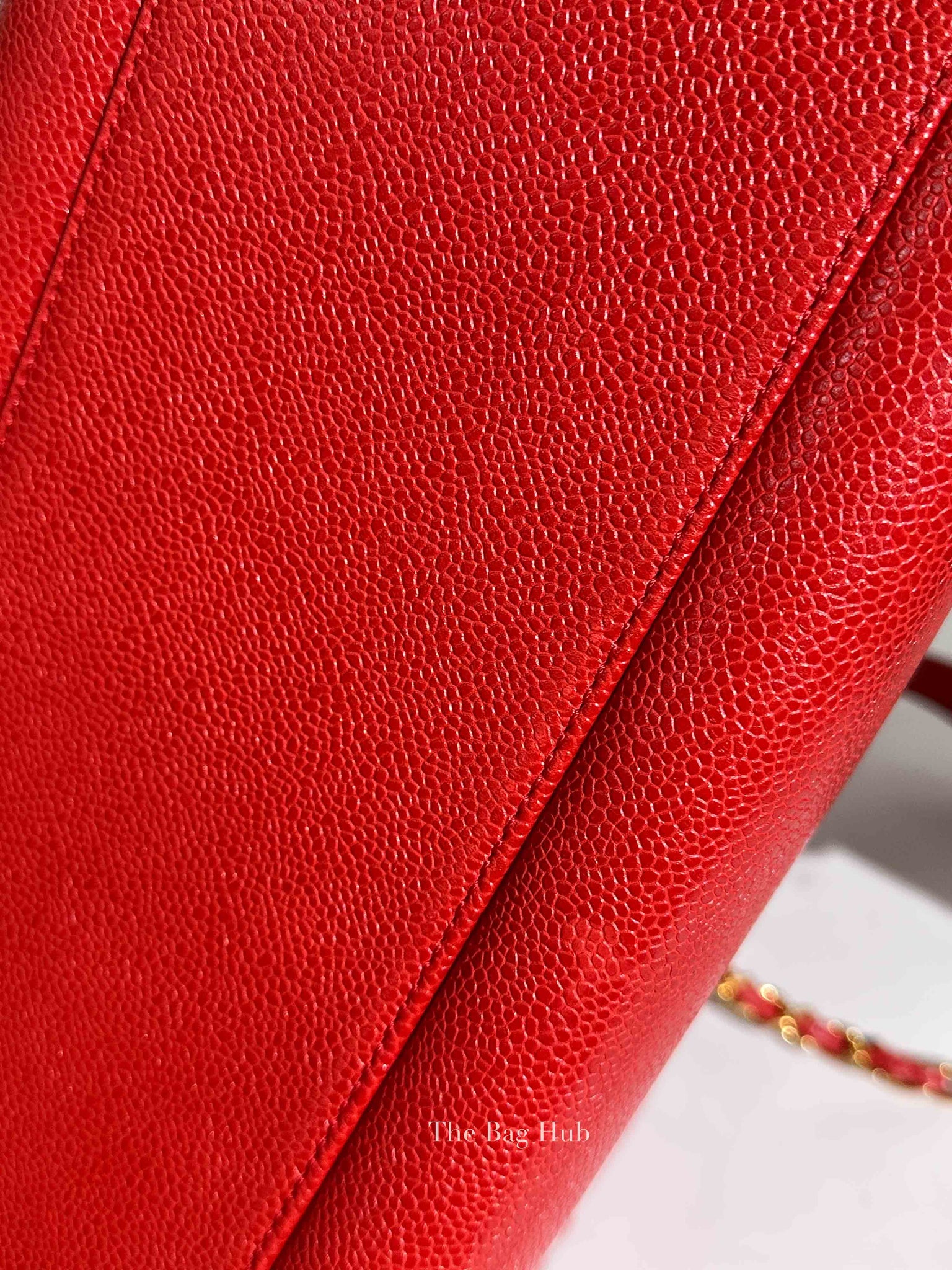 Chanel Red Leather CC Timeless Dome Shoulder Bag GHW