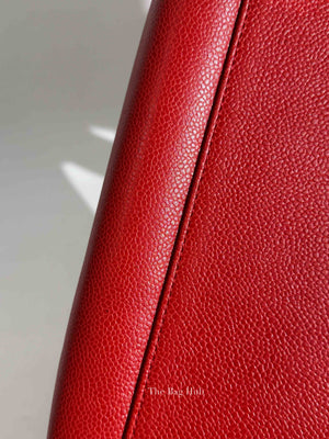 Chanel Red Leather CC Timeless Dome Shoulder Bag GHW