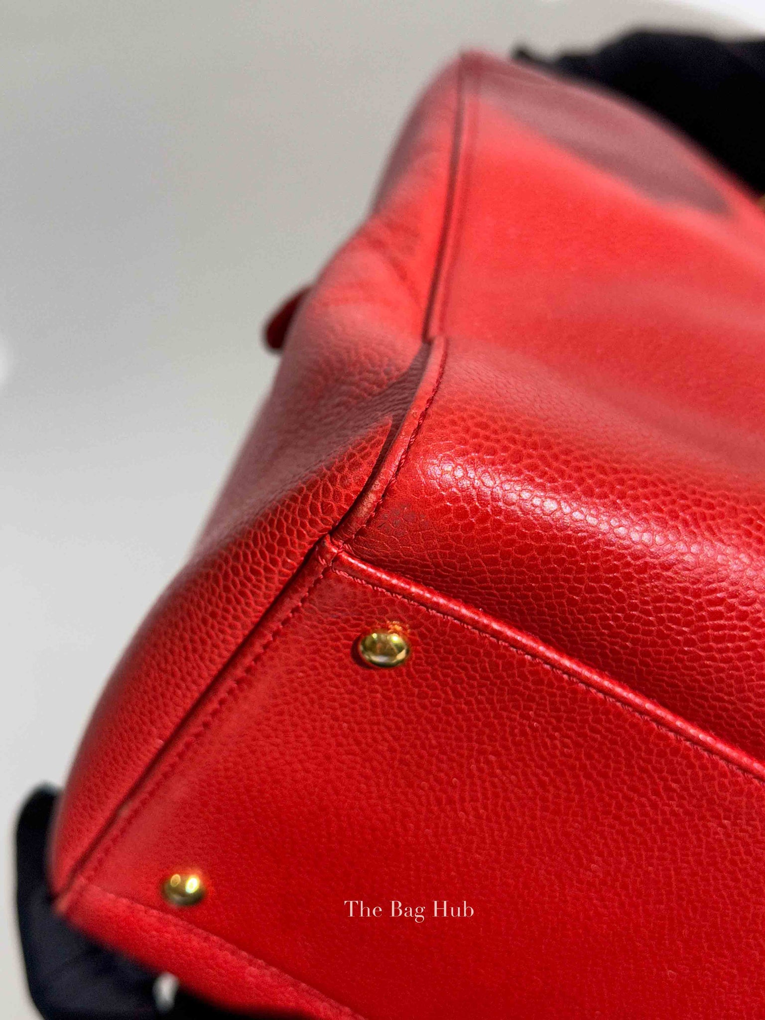 Chanel Red Leather CC Timeless Dome Shoulder Bag GHW