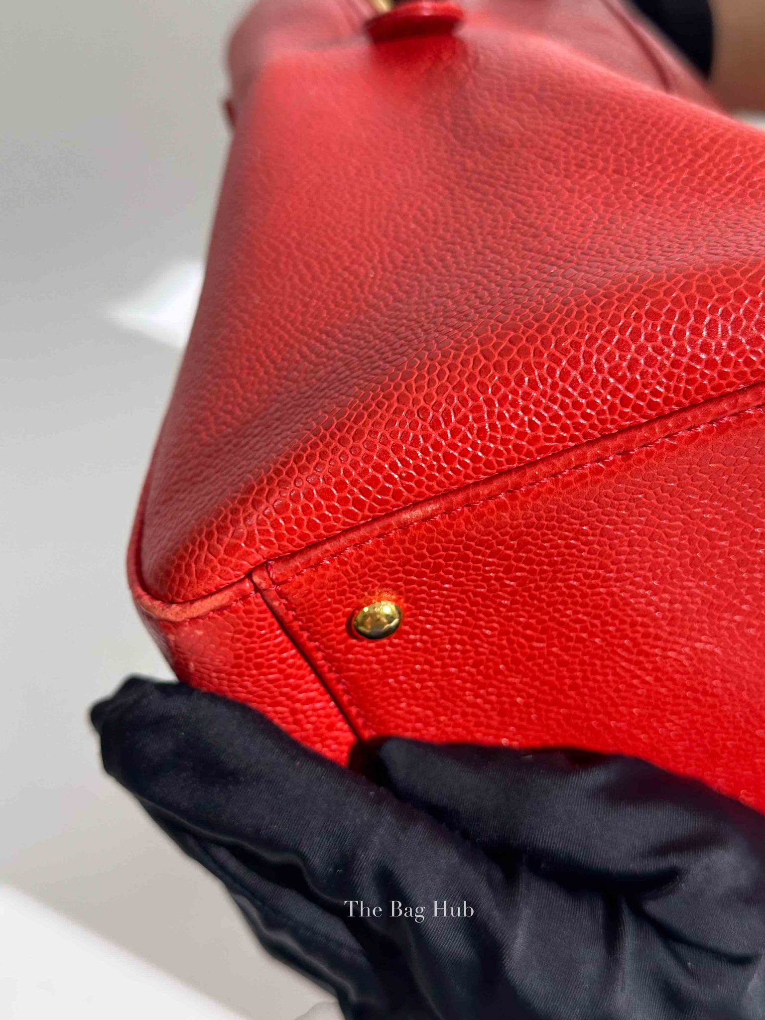 Chanel Red Leather CC Timeless Dome Shoulder Bag GHW