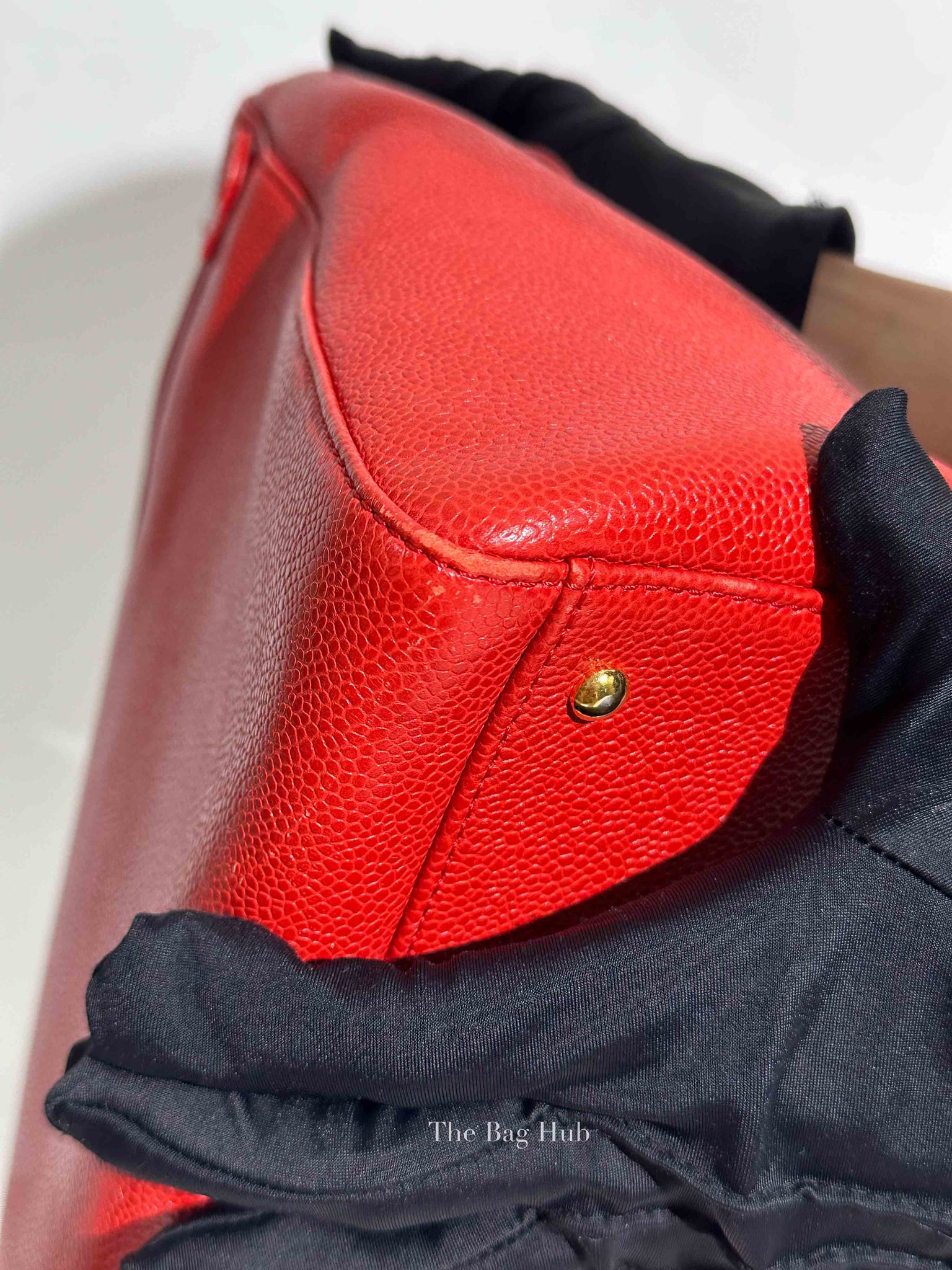 Chanel Red Leather CC Timeless Dome Shoulder Bag GHW