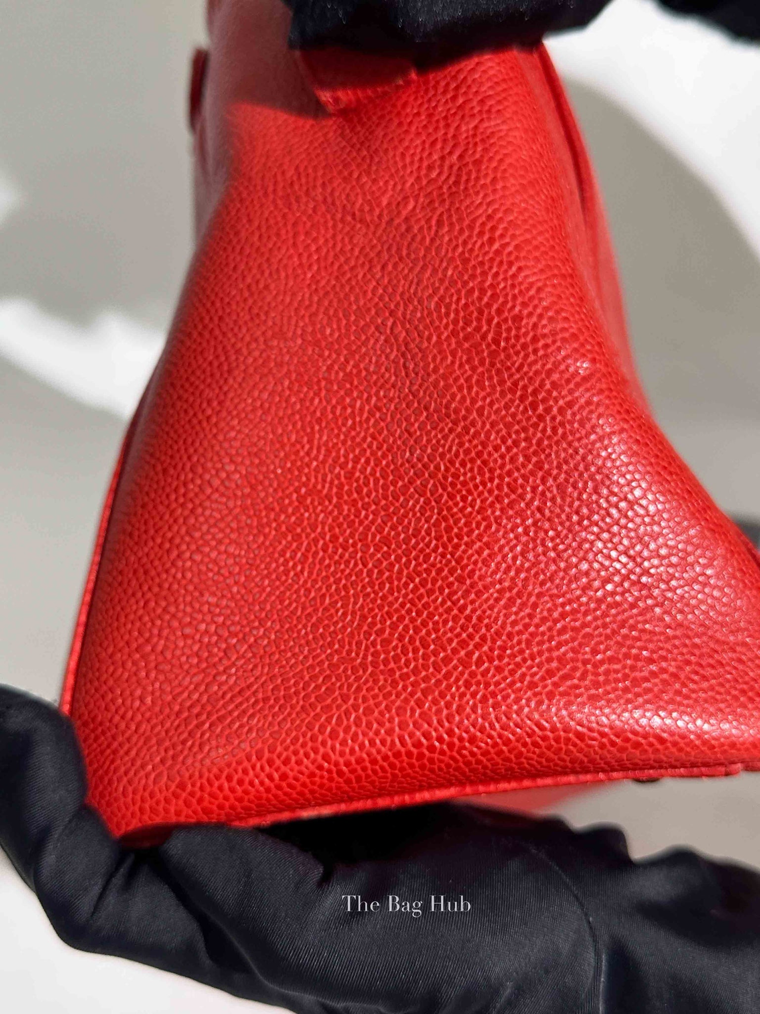 Chanel Red Leather CC Timeless Dome Shoulder Bag GHW