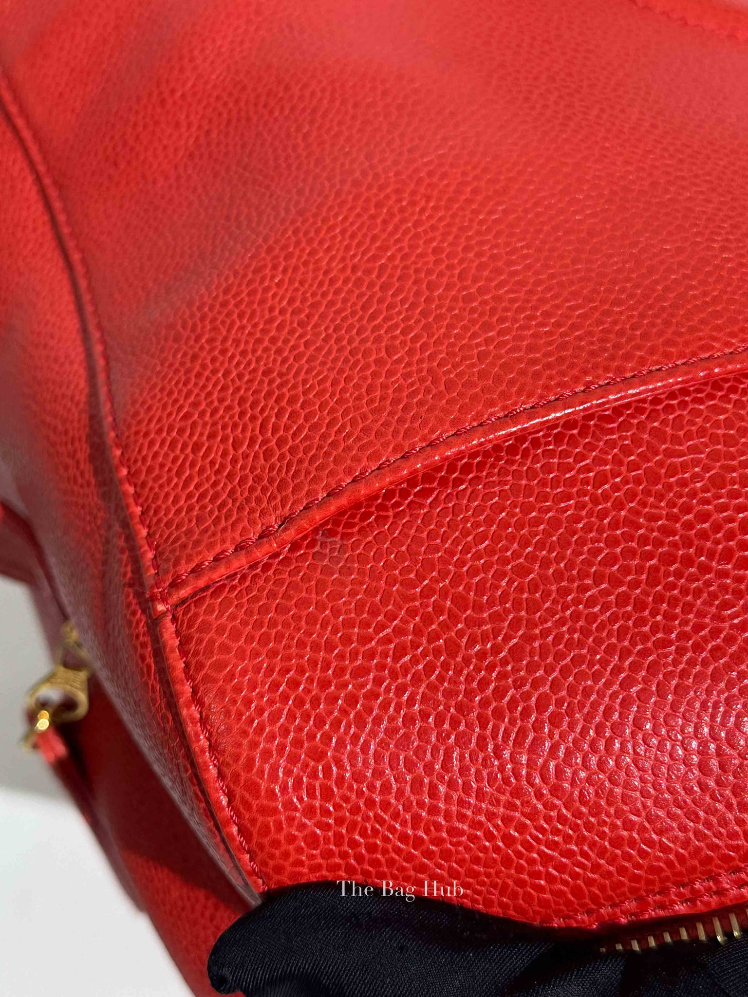 Chanel Red Leather CC Timeless Dome Shoulder Bag GHW