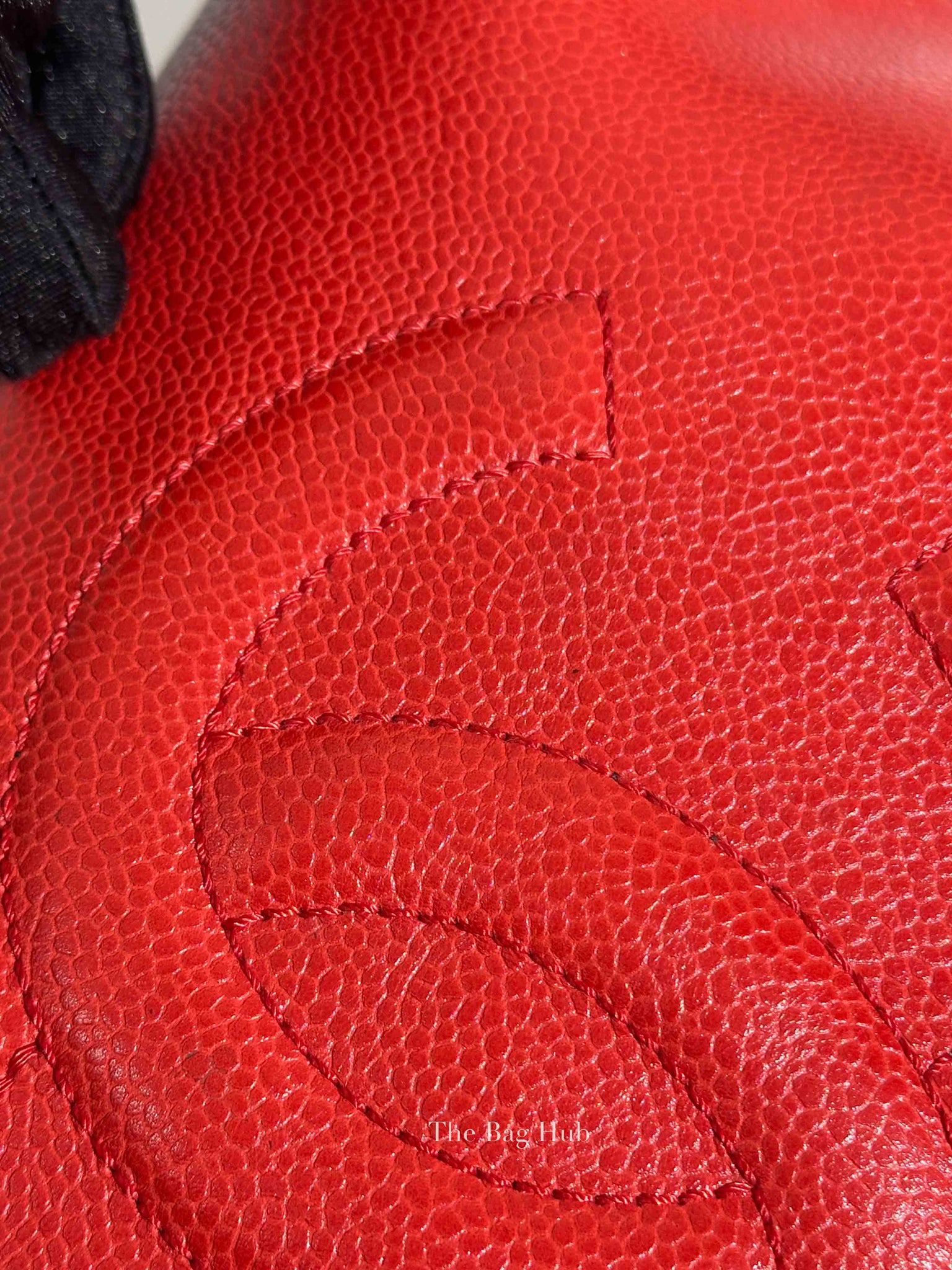 Chanel Red Leather CC Timeless Dome Shoulder Bag GHW