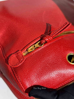 Chanel Red Leather CC Timeless Dome Shoulder Bag GHW