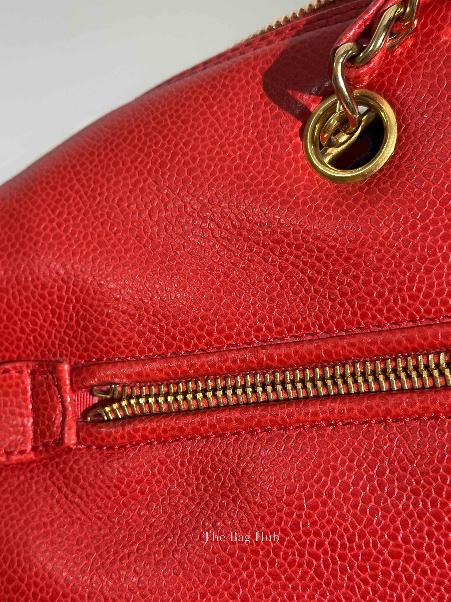 Chanel Red Leather CC Timeless Dome Shoulder Bag GHW