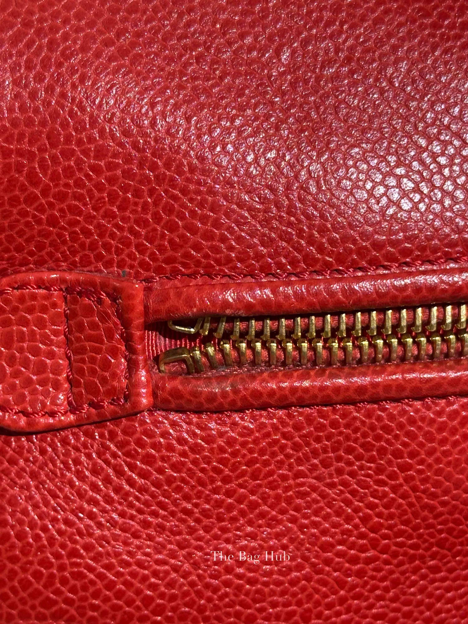 Chanel Red Leather CC Timeless Dome Shoulder Bag GHW