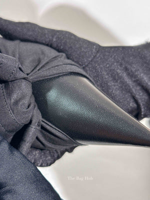 Balenciaga Black Soft Nappa Lambskin and Cotton Poplin Knife Chemise 40mm Slingback Size 36.5