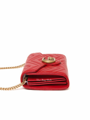 Gucci Red Leather GG Marmont Super Mini Bag