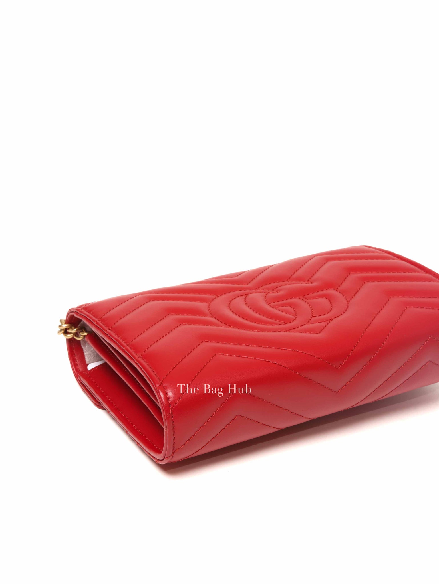 Gucci Red Leather GG Marmont Super Mini Bag