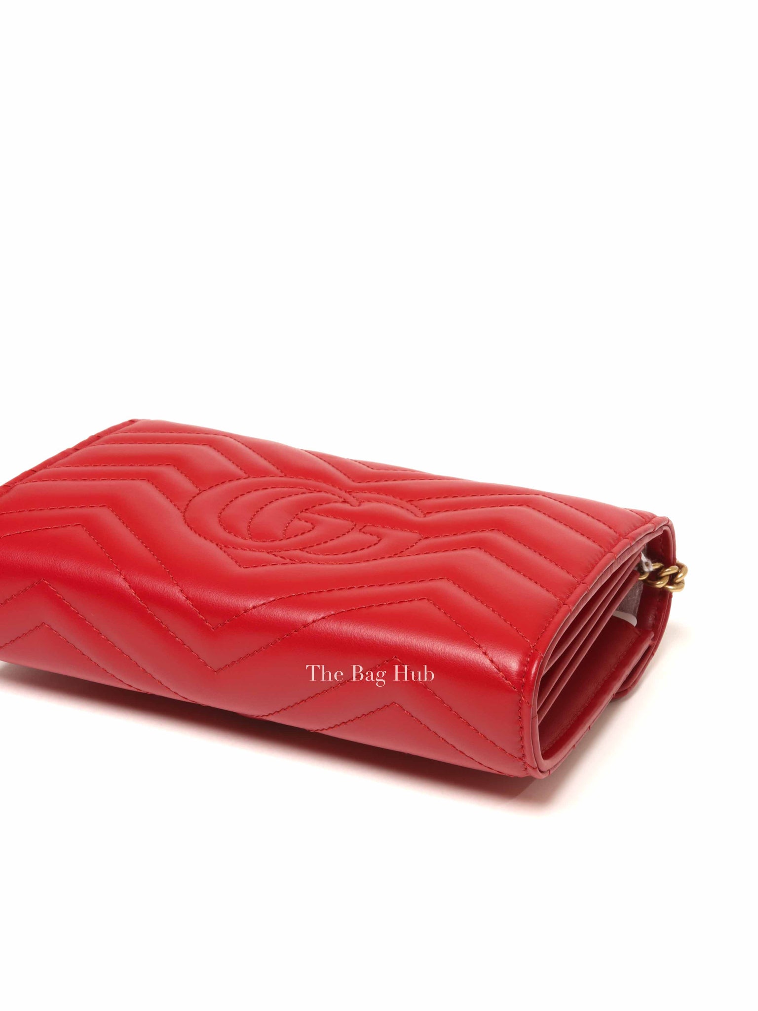 Gucci Red Leather GG Marmont Super Mini Bag