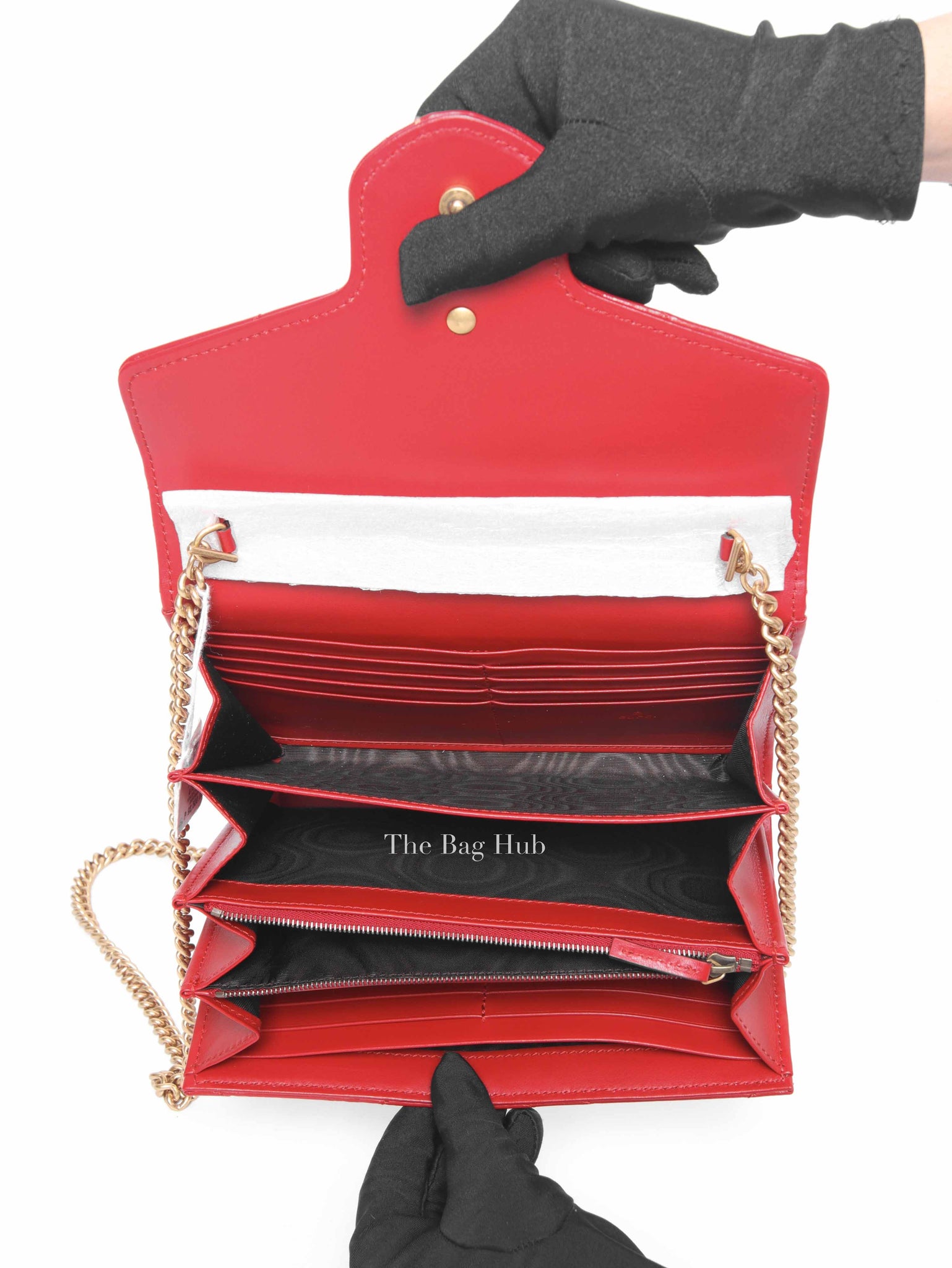 Gucci Red Leather GG Marmont Super Mini Bag