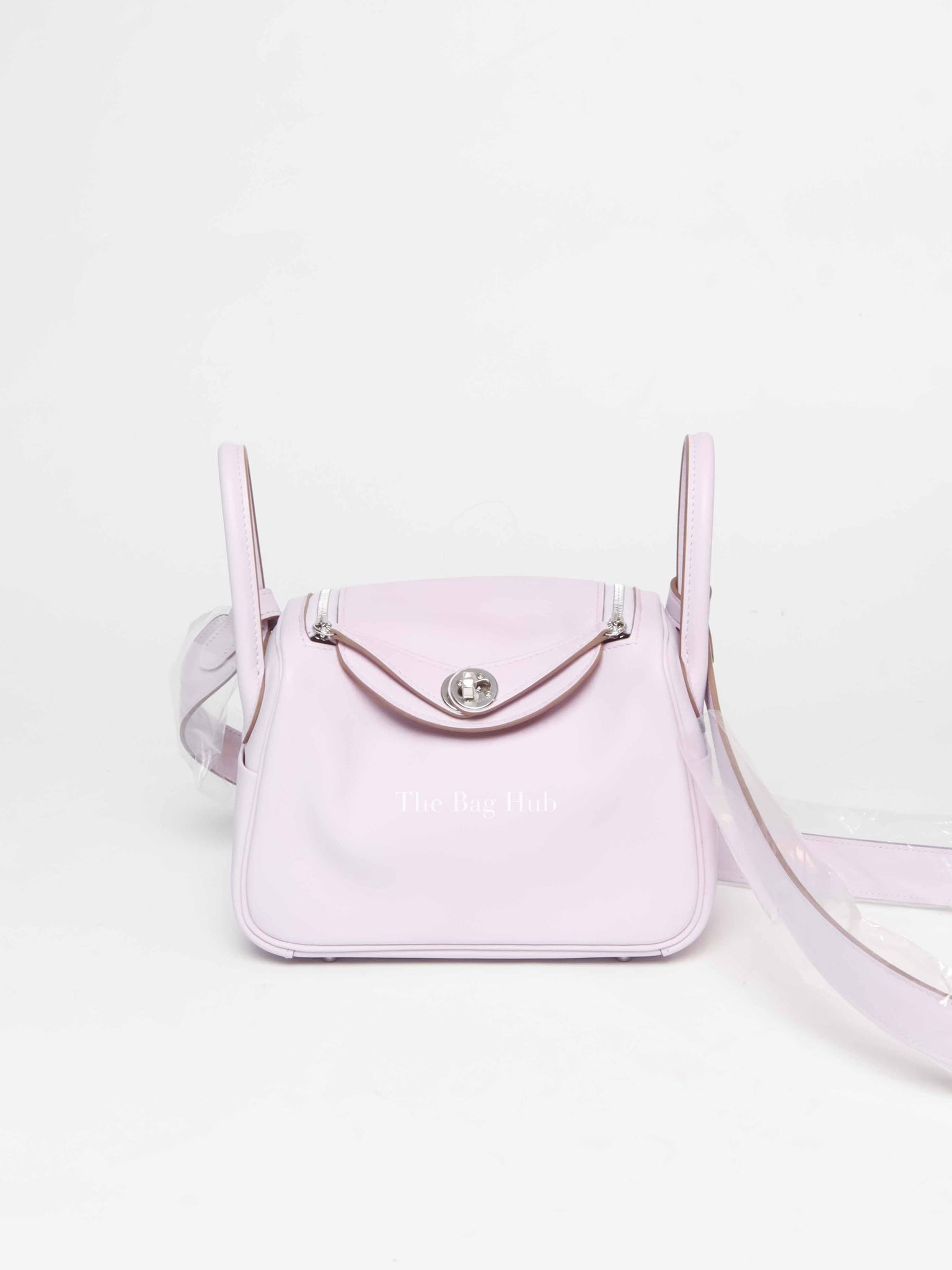 Hermes Mauve Pale Swift Leather Mini Lindy Bag PHW
