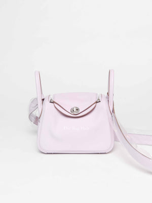 Hermes Mauve Pale Swift Leather Mini Lindy Bag PHW