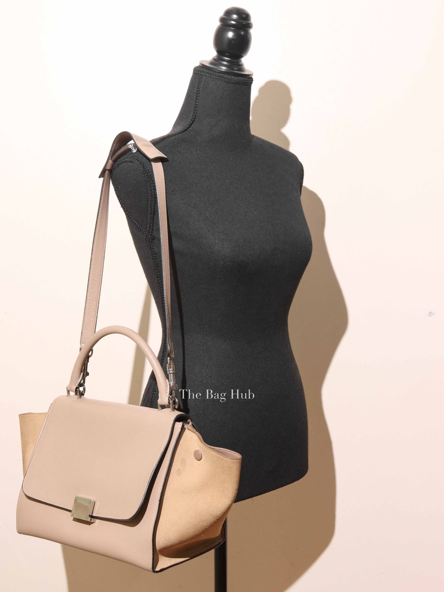 Celine Beige Suede/Leather Trapeze Small Bag