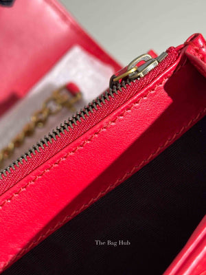Gucci Red Leather GG Marmont Super Mini Bag
