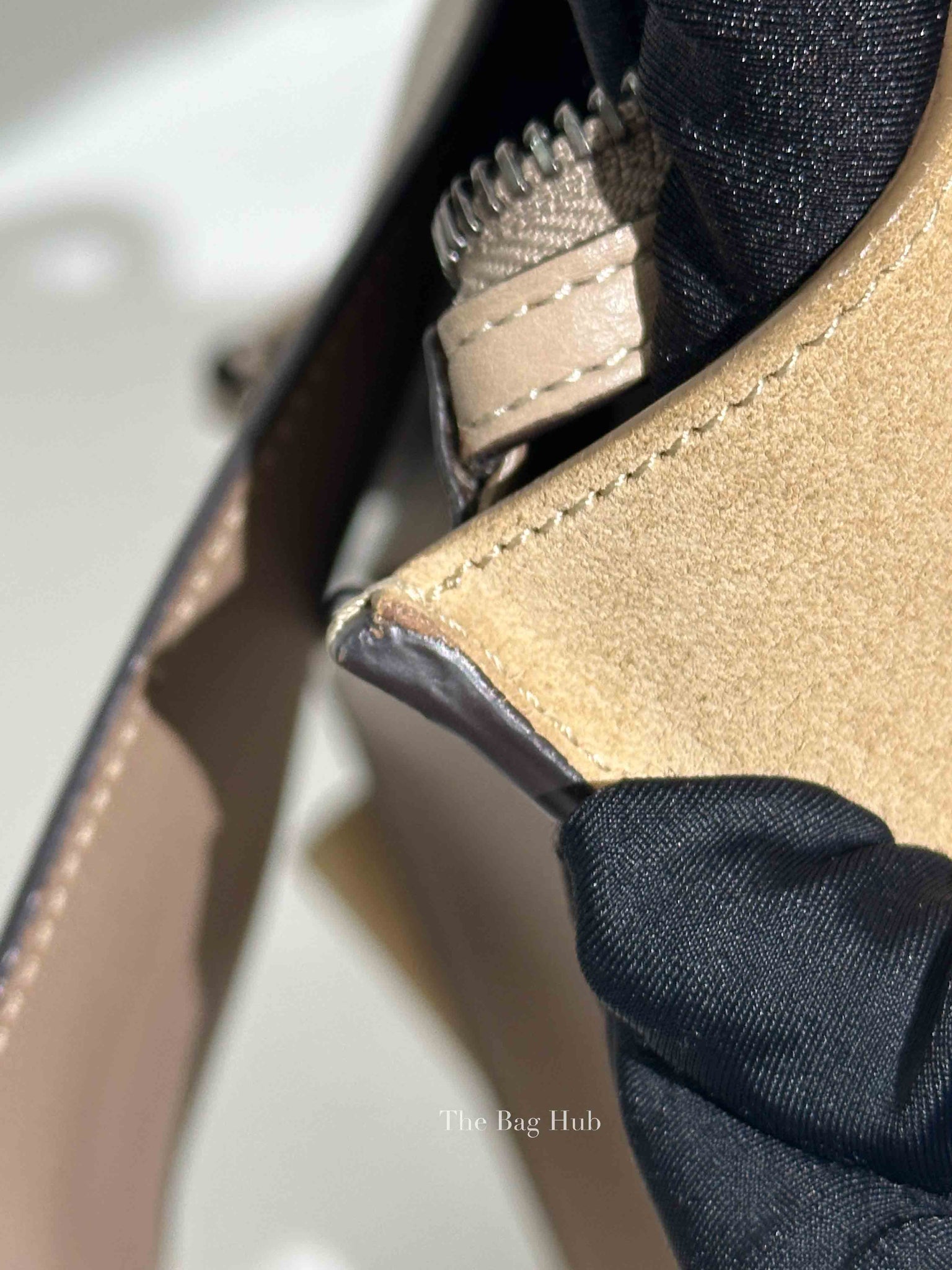 Celine Beige Suede/Leather Trapeze Small Bag