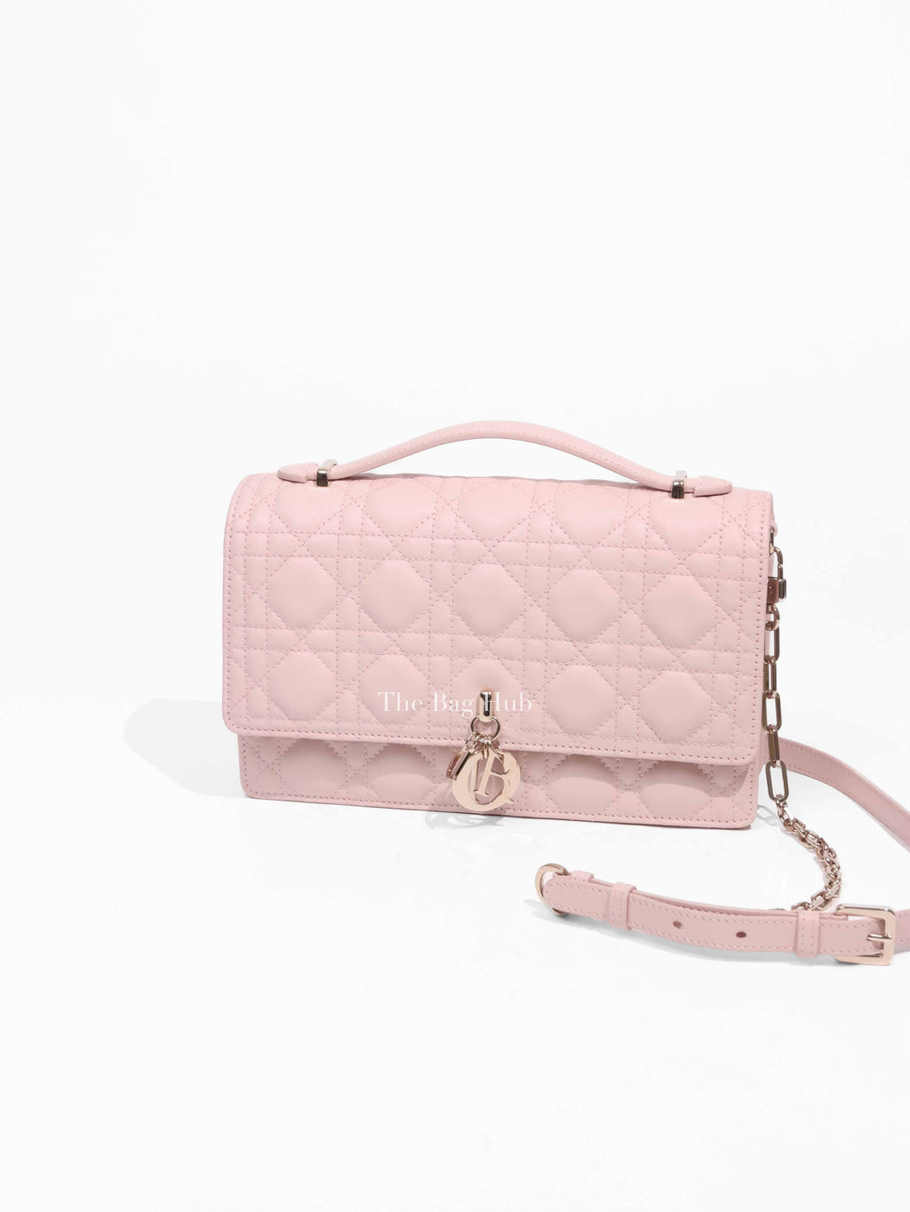 Dior Powder Pink Cannage Leather My Dior Top Handle Bag