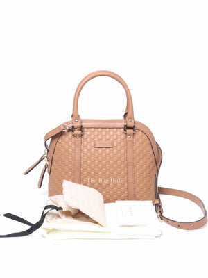 Gucci Camelia Leather Microguccissima Mini Dome Satchel Bag