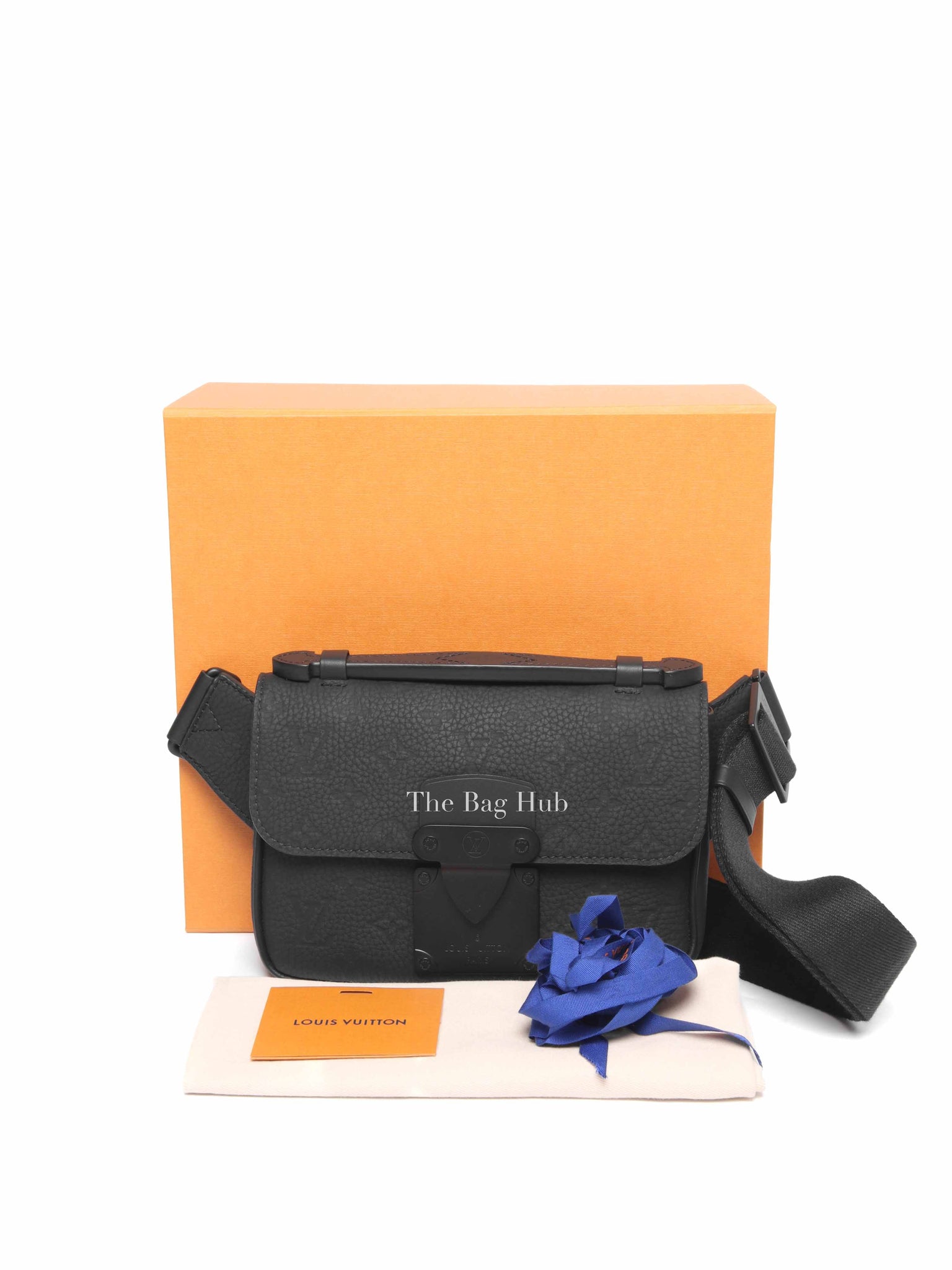 Louis Vuitton Black Leather Monogram S-Lock Sling Shoulder Bag