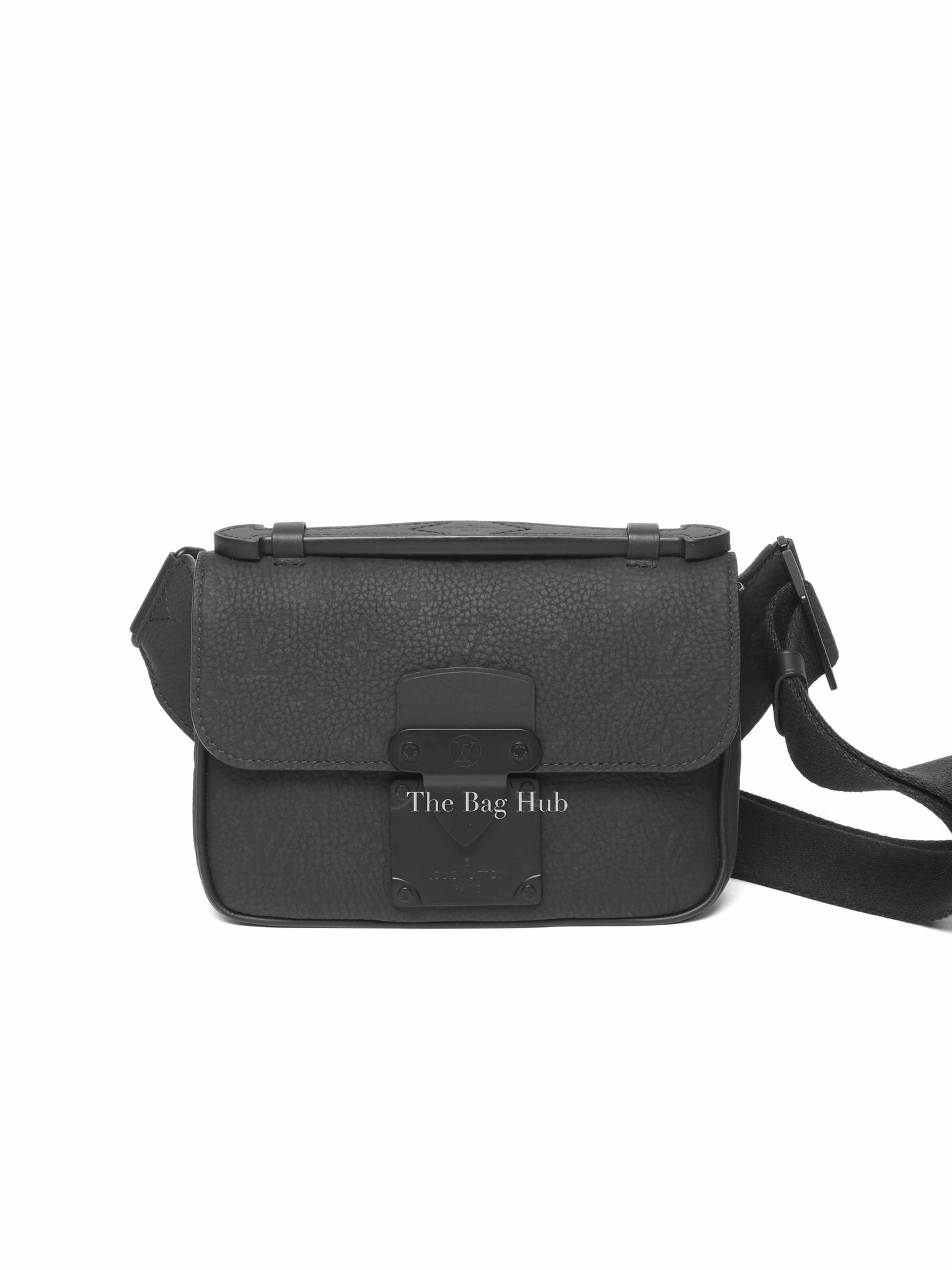 Louis Vuitton Black Leather Monogram S-Lock Sling Shoulder Bag