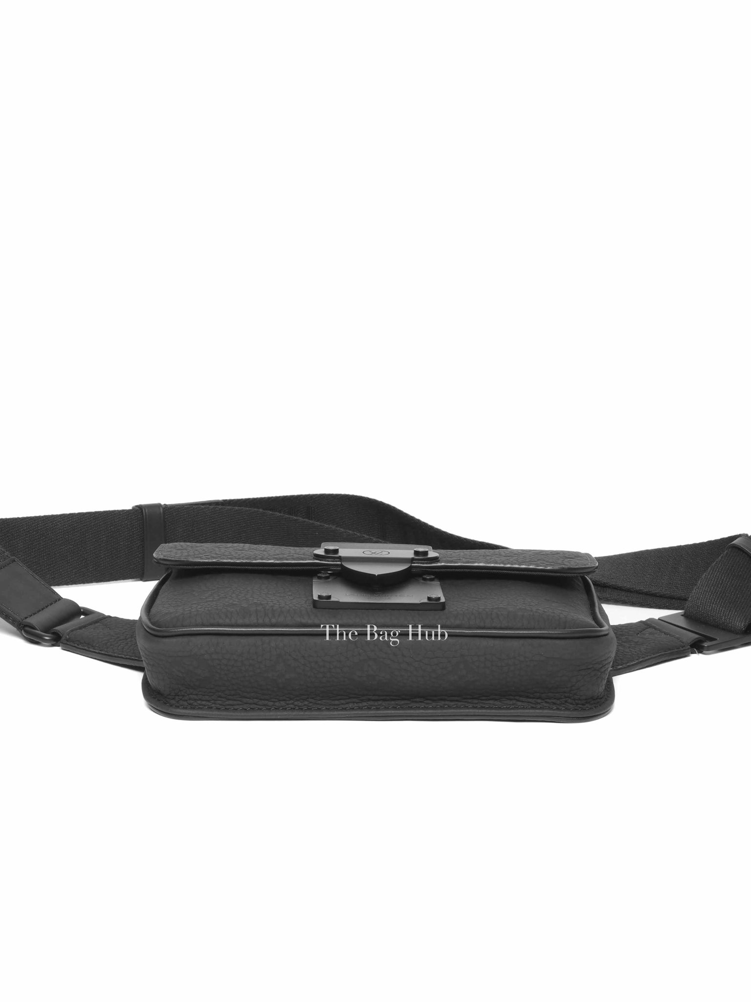 Louis Vuitton Black Leather Monogram S-Lock Sling Shoulder Bag