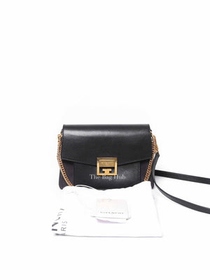 Givenchy Black Leather and Suede Small GV3 Shoulder Bag