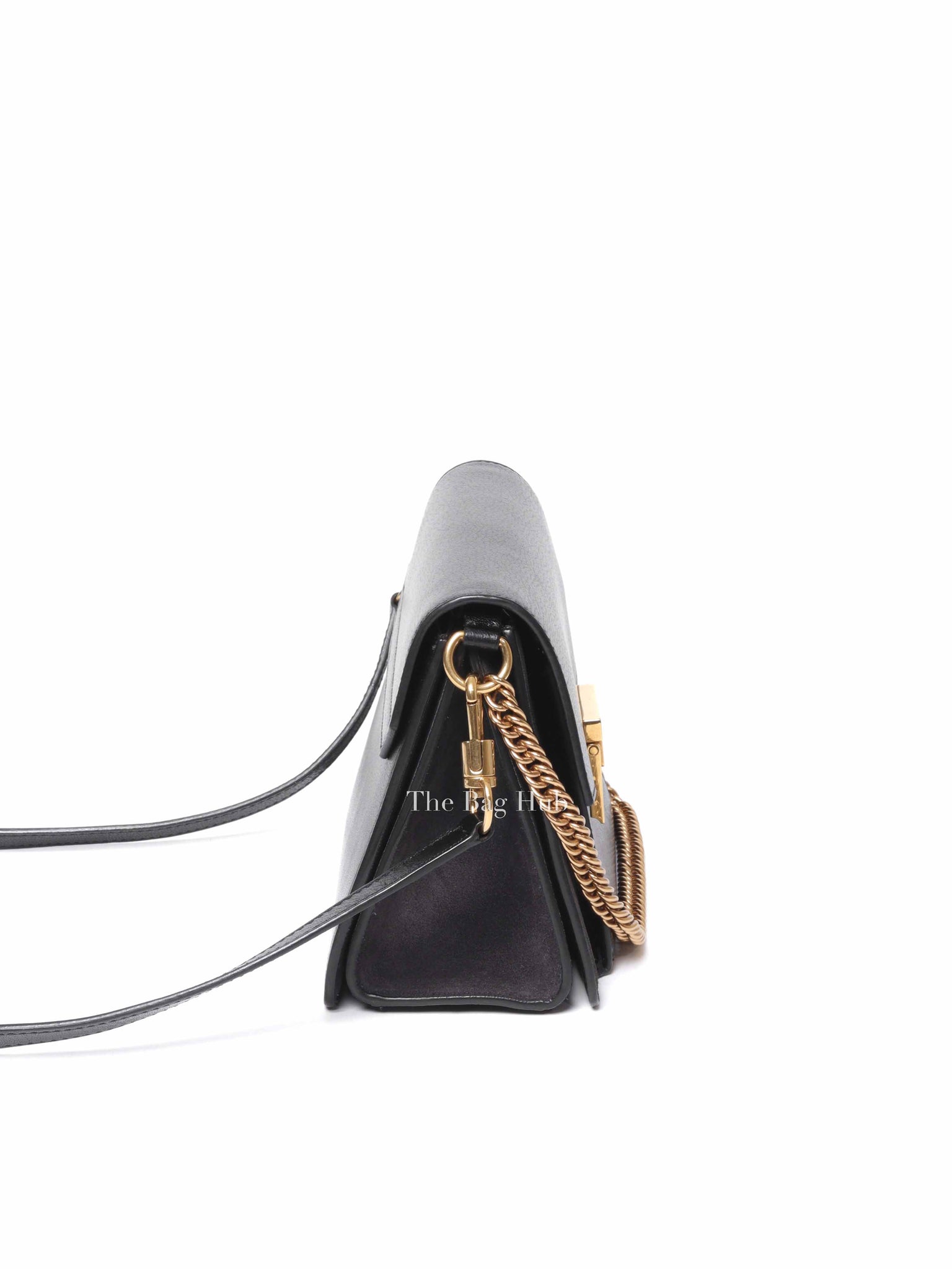 Givenchy Black Leather and Suede Small GV3 Shoulder Bag
