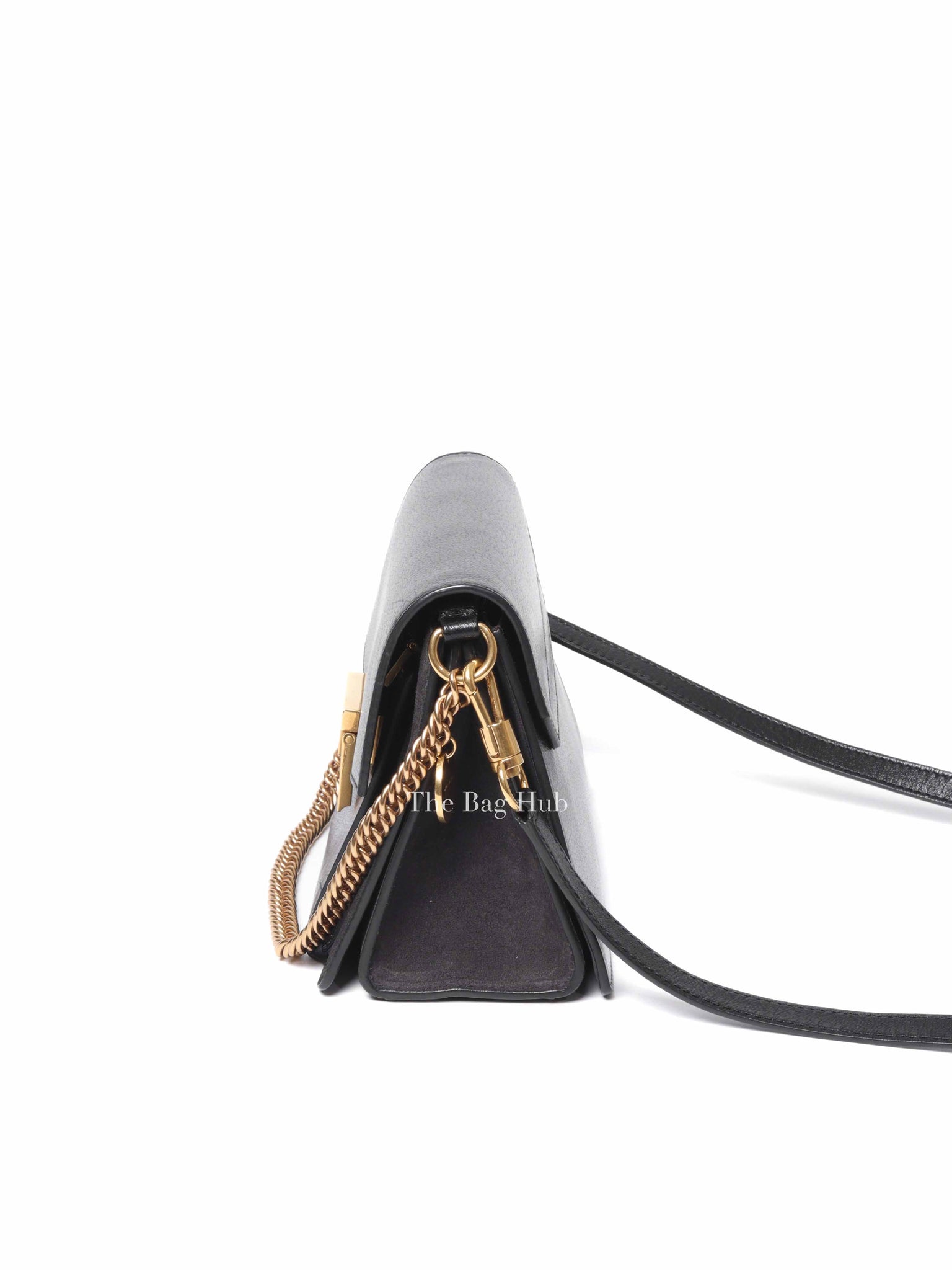 Givenchy Black Leather and Suede Small GV3 Shoulder Bag