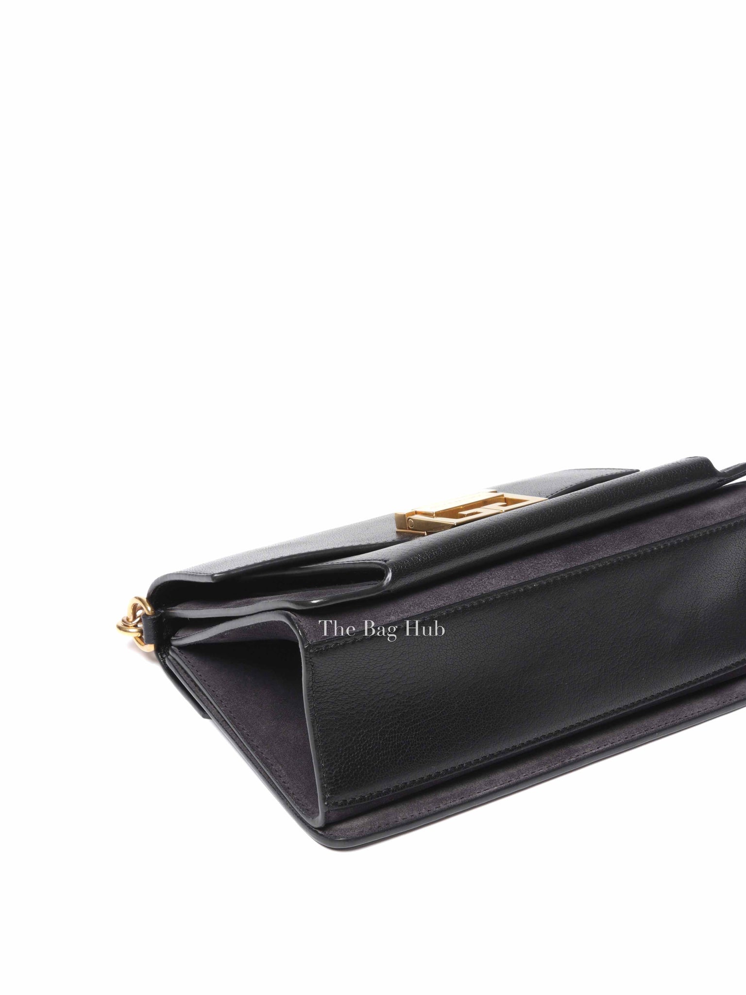 Givenchy Black Leather and Suede Small GV3 Shoulder Bag