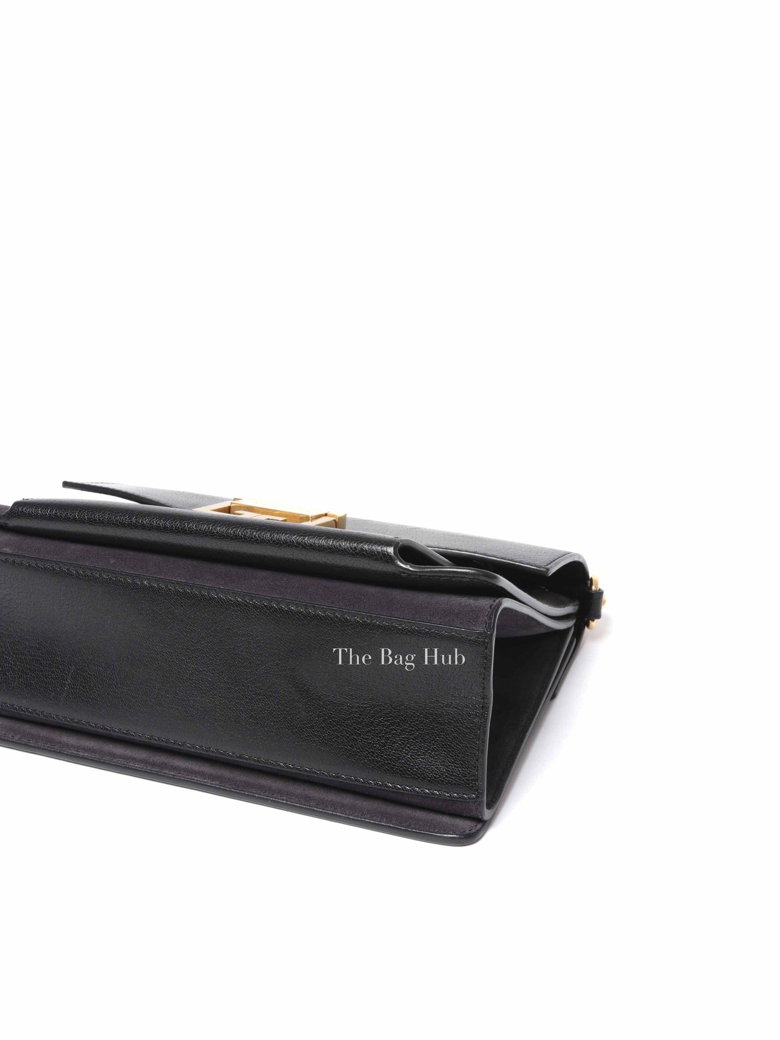 Givenchy Black Leather and Suede Small GV3 Shoulder Bag