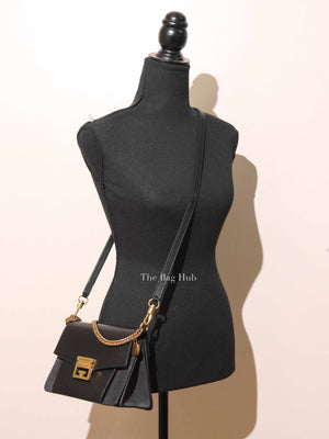 Givenchy Black Leather and Suede Small GV3 Shoulder Bag