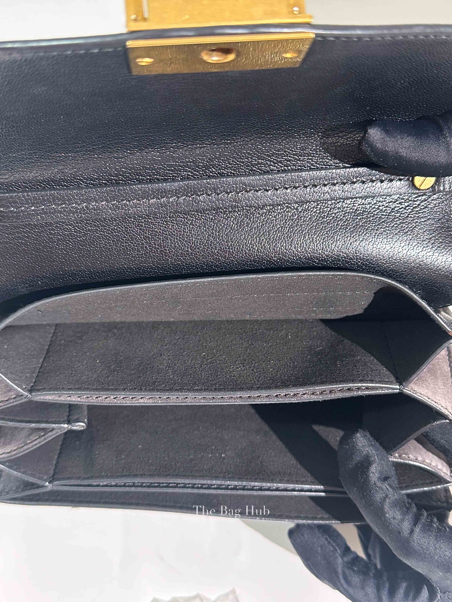 Givenchy Black Leather and Suede Small GV3 Shoulder Bag