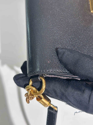 Givenchy Black Leather and Suede Small GV3 Shoulder Bag