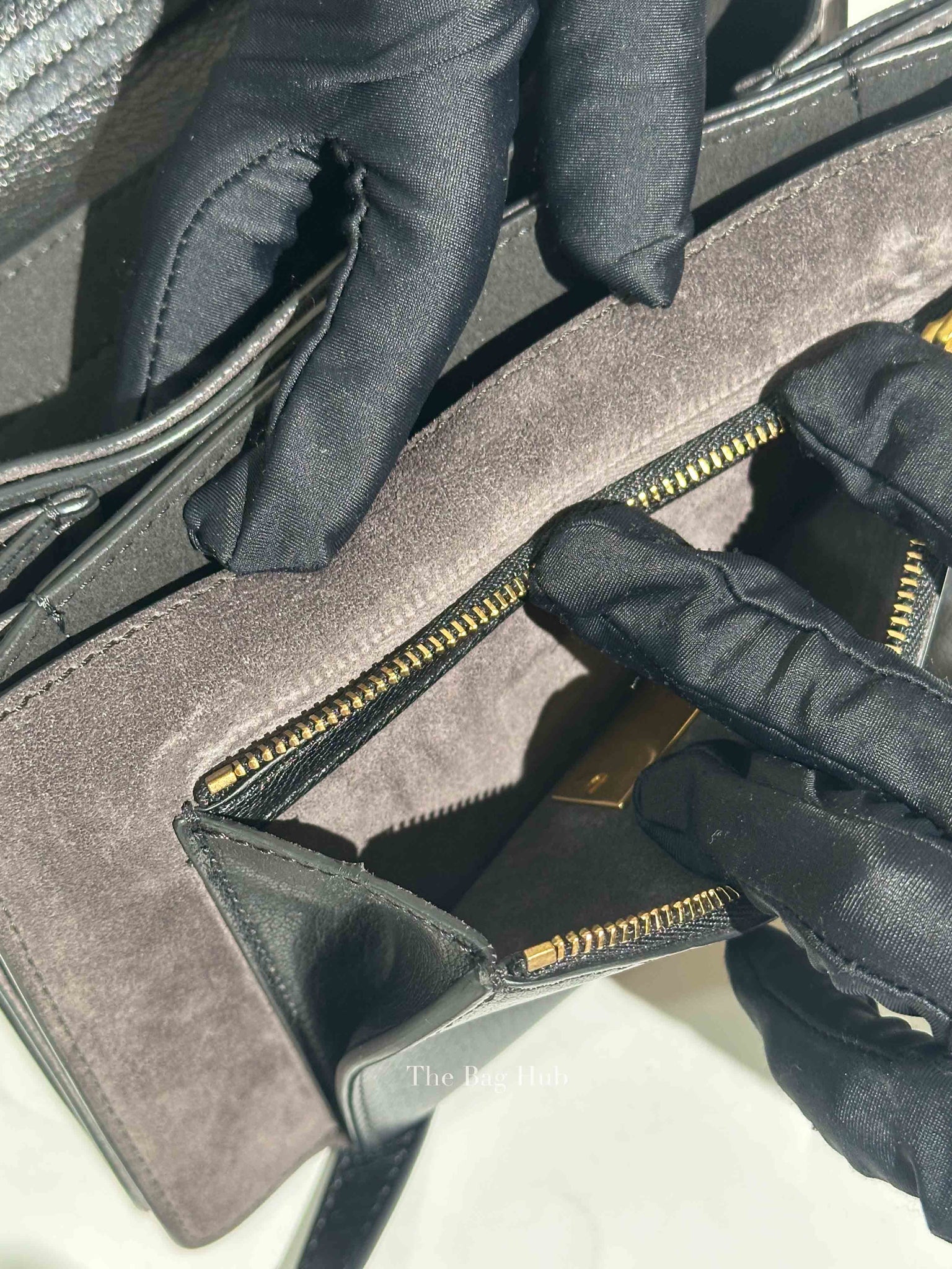 Givenchy Black Leather and Suede Small GV3 Shoulder Bag
