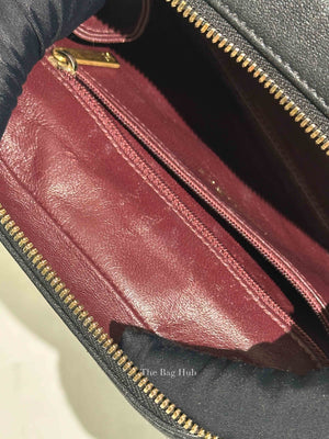 Chanel Black Chevron Leather Bordeaux CC Flap Pocket Small Camera Bag