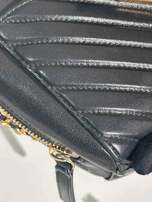 Chanel Black Chevron Leather Bordeaux CC Flap Pocket Small Camera Bag
