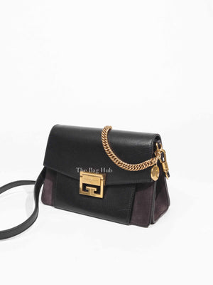 Givenchy Black Leather and Suede Small GV3 Shoulder Bag