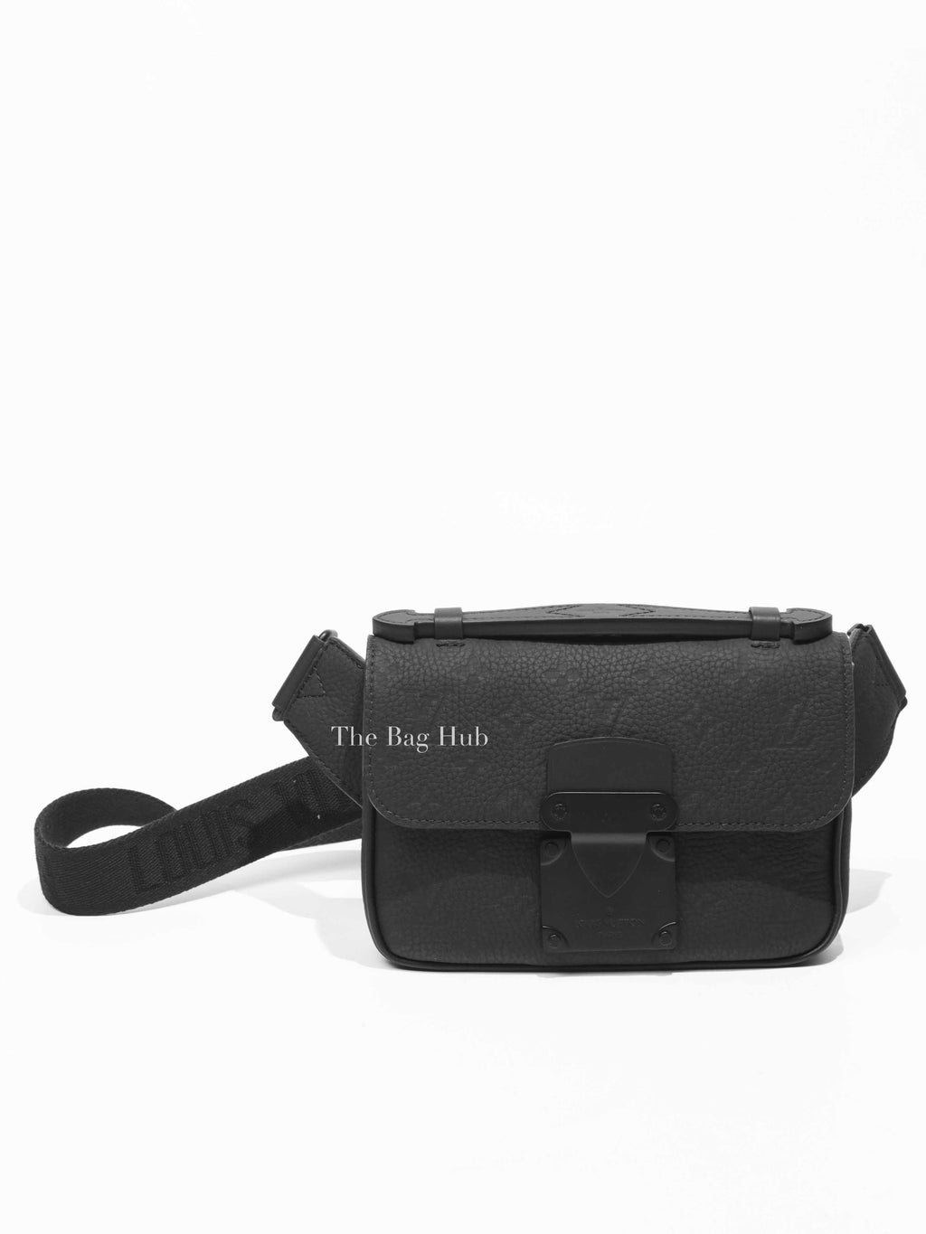 Louis Vuitton Black Leather Monogram S-Lock Sling Shoulder Bag
